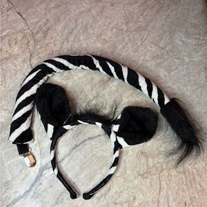 Zebra Ears and Tail Costume Set - Black and White
